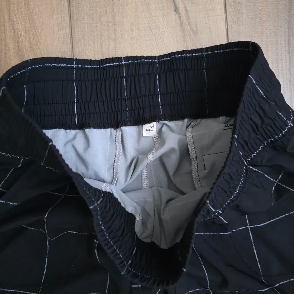 Albion Jetsetter Joggers Windowpane Black White Pants Women Sz M Tall - Picture 9 of 16